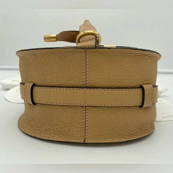 ❌SOLD❌ NEW CHLOE MARCIE TAN LEATHER SMALL SADDLE CROSSBODY BAG PURSE NWT - Picture 12 of 16